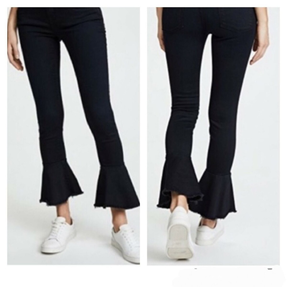 Frame Denim Womens Black Mid Rise Le Skinny de Jeanne Flare Jeans Size 30 - NWT